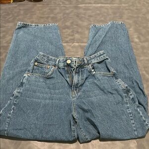 Classic Blue Denim Wide Leg Jeans